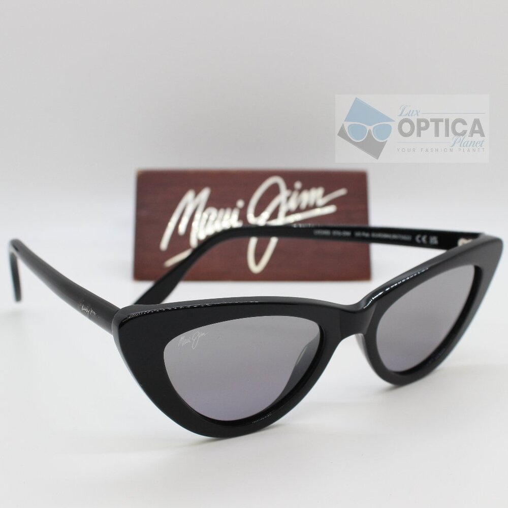 NEW Maui Jim LYCHEE Women Cat-Eye Polarized Sunglasses Black Gloss DSB 891-02A
